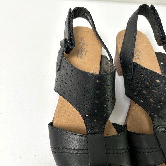 Clarks Collection Sandals Womens Size 9.5 Black Open Toe Ultimate Comfort Shoe - Picture 3 of 12